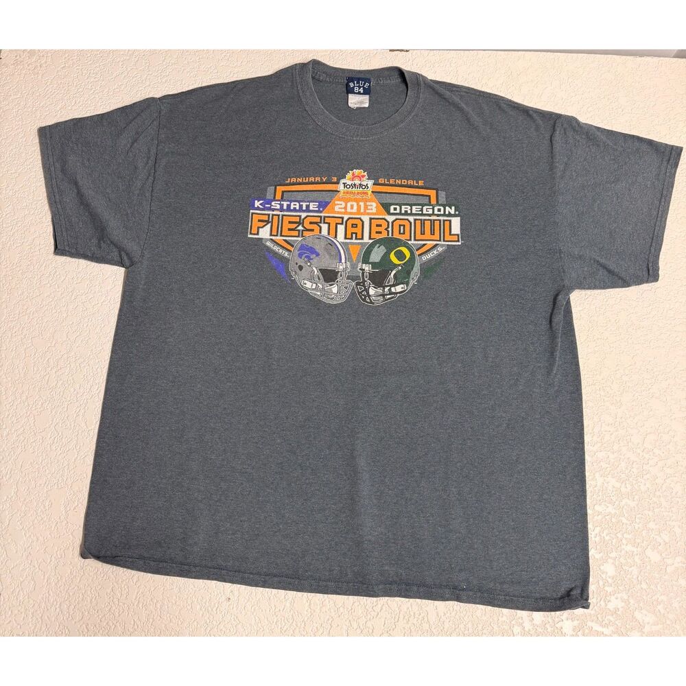 2013 Fiesta Bowl K-State Wildcats Oregon Ducks T-Shirt 2XL Blue 84